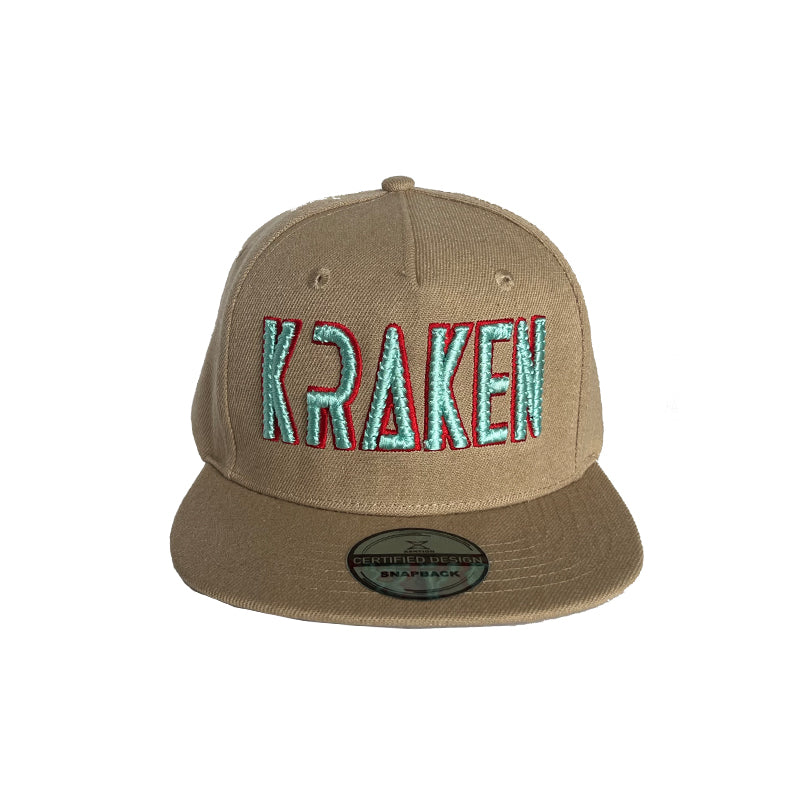 Seattle Kraken Braided 3D Snapback Hat Khaki